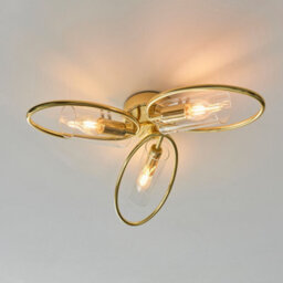 Luminosa Lighting Luminosa Amari Multi Arm Glass Semi Flush Ceiling Lamp, Polished Brass Plate, Glass - thumbnail 3