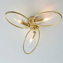 Luminosa Lighting Luminosa Amari Multi Arm Glass Semi Flush Ceiling Lamp, Polished Brass Plate, Glass - thumbnail 5