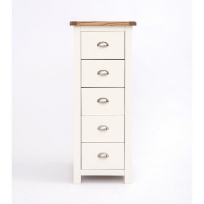 Cabinet Bits Lovere 5 Drawer Narrow Chest Of Drawers Chrome Cup Handle - image 1