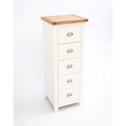 Cabinet Bits Lovere 5 Drawer Narrow Chest Of Drawers Chrome Cup Handle - thumbnail 4