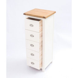 Cabinet Bits Lovere 5 Drawer Narrow Chest Of Drawers Chrome Cup Handle - thumbnail 5
