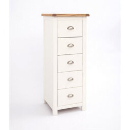Cabinet Bits Lovere 5 Drawer Narrow Chest Of Drawers Chrome Cup Handle - thumbnail 3