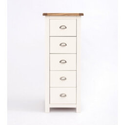 Cabinet Bits Lovere 5 Drawer Narrow Chest Of Drawers Chrome Cup Handle - thumbnail 1