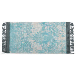 Beliani Rug Akarsu Blue 80 X 150 Cm Viscose - thumbnail 1