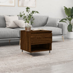 Berkfield Modern Coffee Table Brown Oak 50X46X50 Cm Engineered Wood - thumbnail 2