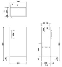 Affine Cloakroom Freestanding Vanity Unit Modern Bathroom Compact Basin Sink 400mm Grey - thumbnail 9
