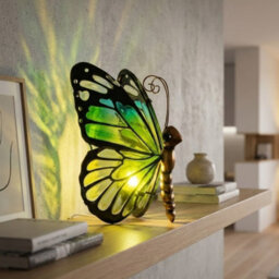 Garden Greatness Emerald Butterfly Led Table Lamp - thumbnail 1