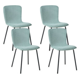 Beliani Set Of 4 Dining Chairs Caldwell Fabric Mint Green - thumbnail 1