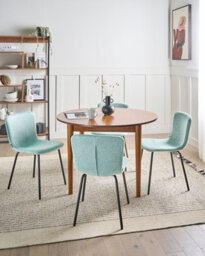 Beliani Set Of 4 Dining Chairs Caldwell Fabric Mint Green - thumbnail 2