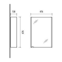 Impact Furniture Mirror Bathroom Cabinet Mirrored Wall Unit 500mm Slimline Narrow Storage Craft Oak Finish Glass Shelves Avir - thumbnail 6