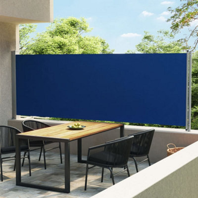 Berkfield Patio Retractable Side Awning 600X160 Cm Blue - image 1
