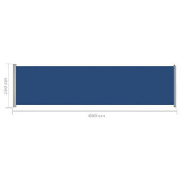Berkfield Patio Retractable Side Awning 600X160 Cm Blue - thumbnail 8