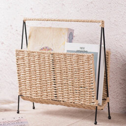 Modular Woven Paper Magazine Rack - Bookshelf & Newspaper