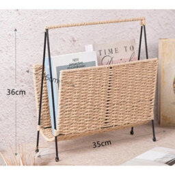 Modular Woven Paper Magazine Rack - Bookshelf & Newspaper - thumbnail 4