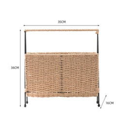 Modular Woven Paper Magazine Rack - Bookshelf & Newspaper - thumbnail 2