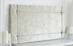 "Slumbre Italia Crushed Velvet 4Ft Small Double 20"" Headboard -  Cream"