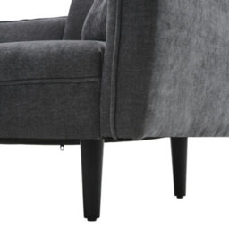 Living And Home Modern Grey Chaise Lounge With Tray Table & Back Cushion, 143Cm W X 73Cm D X 68Cm H - thumbnail 6