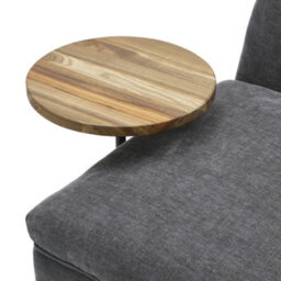 Living And Home Modern Grey Chaise Lounge With Tray Table & Back Cushion, 143Cm W X 73Cm D X 68Cm H - thumbnail 5