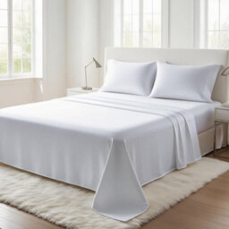 Egyptian Cotton Flat Sheet 200 Thread Count Premium Hotel Quality Soft Bedding Non-Iron Wrinkle Resistant Top Sheet - thumbnail 5