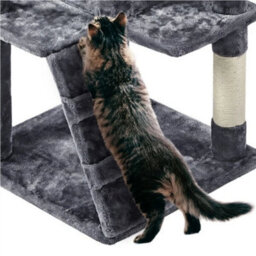 Dark Gray 158Cm Tall Cat Tree Tower Condo Scrathcher Post Activity Center Playing House - thumbnail 5