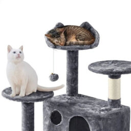 Dark Gray 158Cm Tall Cat Tree Tower Condo Scrathcher Post Activity Center Playing House - thumbnail 3