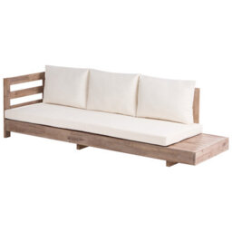 Beliani Garden Corner Sofa 5 Seater Marettimo Certified Acacia Wood Right Hand Off-White - thumbnail 7