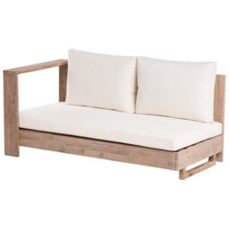 Beliani Garden Corner Sofa 5 Seater Marettimo Certified Acacia Wood Right Hand Off-White - thumbnail 6