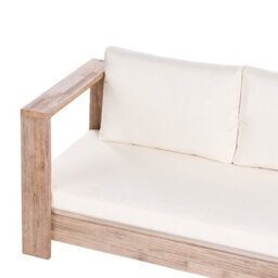 Beliani Garden Corner Sofa 5 Seater Marettimo Certified Acacia Wood Right Hand Off-White - thumbnail 8