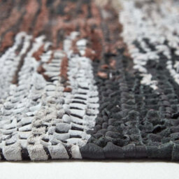 Homescapes Black, Grey & Brown Real Leather Handwoven Cutshuttle Rug, 120 X 240 Cm - thumbnail 4