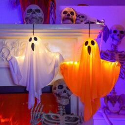 Halloween Decorations Outdoor - 2Pcs Halloween Hanging Light Up Ghost, Outdoor Spooky Decorations For Yard Tree Lawn Garden Party - thumbnail 1