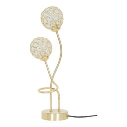 GoodHome Mantus Spherical Brushed Matt Gold Effect Halogen Table Lamp - thumbnail 2
