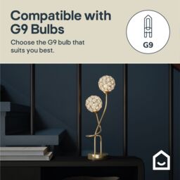 GoodHome Mantus Spherical Brushed Matt Gold Effect Halogen Table Lamp - thumbnail 8
