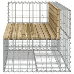 Walplus Garden Bench Gabion Design 122X71X65.5 Cm Impregnated Wood Pine - thumbnail 4