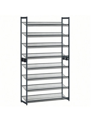 LEDREM Shoe Rack, 8-Tier Stackable Shoe Storage Shelf, Metal Shoe Organiser With Adjustable Flat Or Angled Shelves - image 1