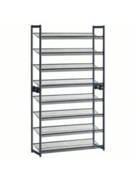 LEDREM Shoe Rack, 8-Tier Stackable Shoe Storage Shelf, Metal Shoe Organiser With Adjustable Flat Or Angled Shelves - thumbnail 1