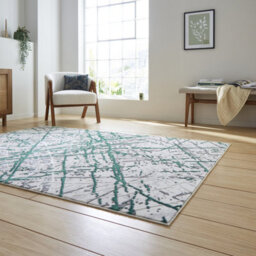 Green Silver Abstract Modern Easy To Clean Rug For Living Room Bedroom & Dining Room-160Cm X 230Cm - thumbnail 2