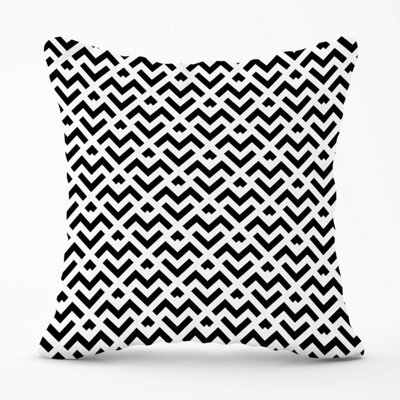 Warren Reed Designer Black And White Abstract Pattern Outdoor Cushion 45Cm X 45Cm - image 1