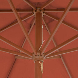 Walplus Garden Parasol With Wooden Pole 300 Cm Terracotta - thumbnail 5