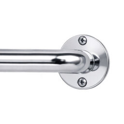 Aspire Homeware Blackout Metal Curtain Pole With Curve Finials Heavy Duty Extendable Rod 70-120 Cm (Chrome)