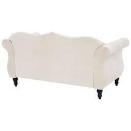 Beliani Living Room Set 5 Seater Skien Velvet Light Beige - thumbnail 9