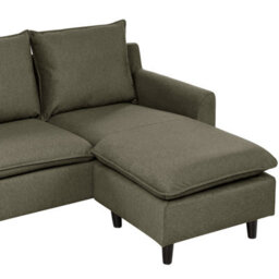 Beliani Corner Sofa 3 Seater Elvenes Velvet Dark Green Left Hand - thumbnail 7