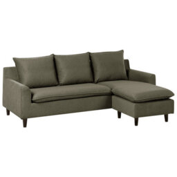 Beliani Corner Sofa 3 Seater Elvenes Velvet Dark Green Left Hand - thumbnail 4