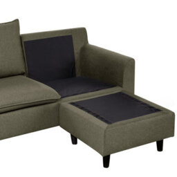 Beliani Corner Sofa 3 Seater Elvenes Velvet Dark Green Left Hand - thumbnail 8