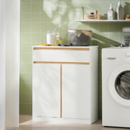 Sobuy Bzr79-W, Laundry Cabinet Laundry Chest Bathroom Cabinet Storage Cabinet,white,w70.5Xd33Xh85 - thumbnail 9