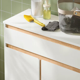 Sobuy Bzr79-W, Laundry Cabinet Laundry Chest Bathroom Cabinet Storage Cabinet,white,w70.5Xd33Xh85 - thumbnail 6