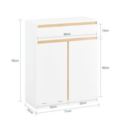 Sobuy Bzr79-W, Laundry Cabinet Laundry Chest Bathroom Cabinet Storage Cabinet,white,w70.5Xd33Xh85 - thumbnail 3