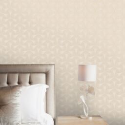 Holden Décor Cream Metallic Effect Geometric Textured Wallpaper - thumbnail 3