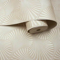 Holden Décor Cream Metallic Effect Geometric Textured Wallpaper