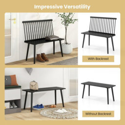 Gainoom Entryway Bench For 2 Windsor Bench Rubber Wood Dining Bench Indoor Bench - thumbnail 8