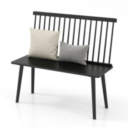 Gainoom Entryway Bench For 2 Windsor Bench Rubber Wood Dining Bench Indoor Bench